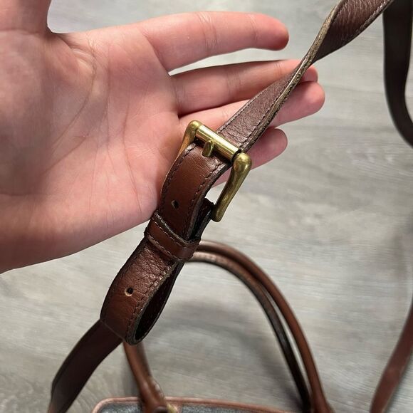 Dooney & Bourke Vintage Black/Brown Pebbled Leather Satchel/Buckle/Crossbody Bag - Picture 6 of 15